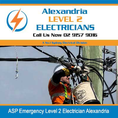 ASP emergency Level 2 electrician working on power pole in Alexandria