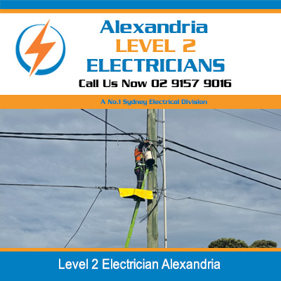 Level 2 electrician working on overhead power lines in Alexandria