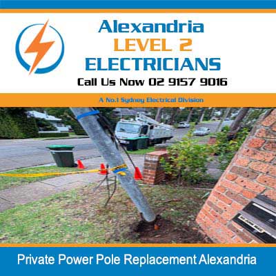 Private power pole replacement service in Alexandria residential property